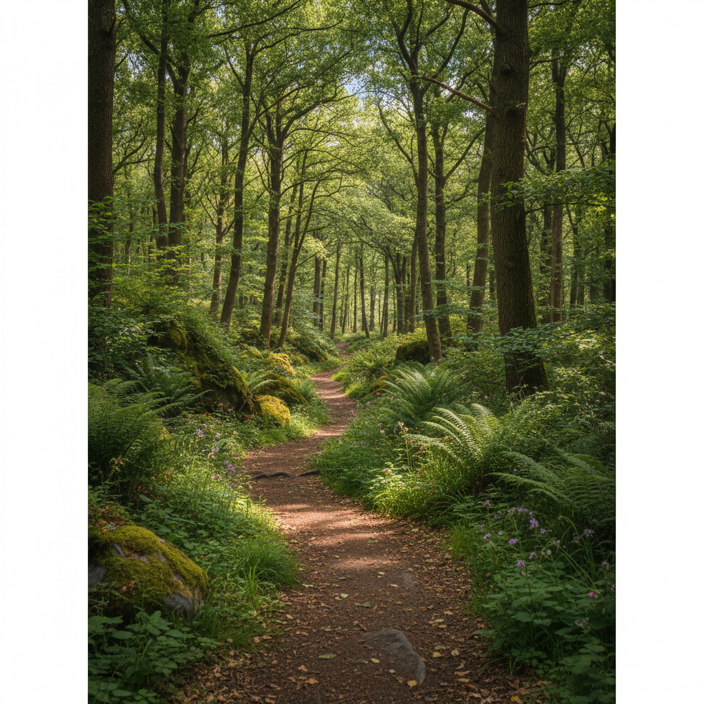 Пътека в гората, символизираща активното движение и спокойствието